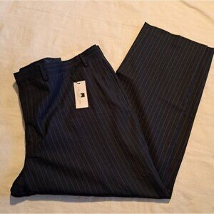Michael Strahan men's size 48 x 30 blue & gray pin stripe dress pants, NWT